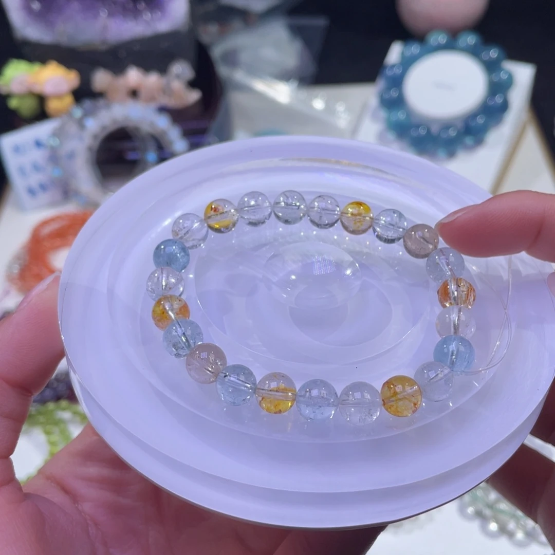 未镶嵌手链水晶彩托帕8mm