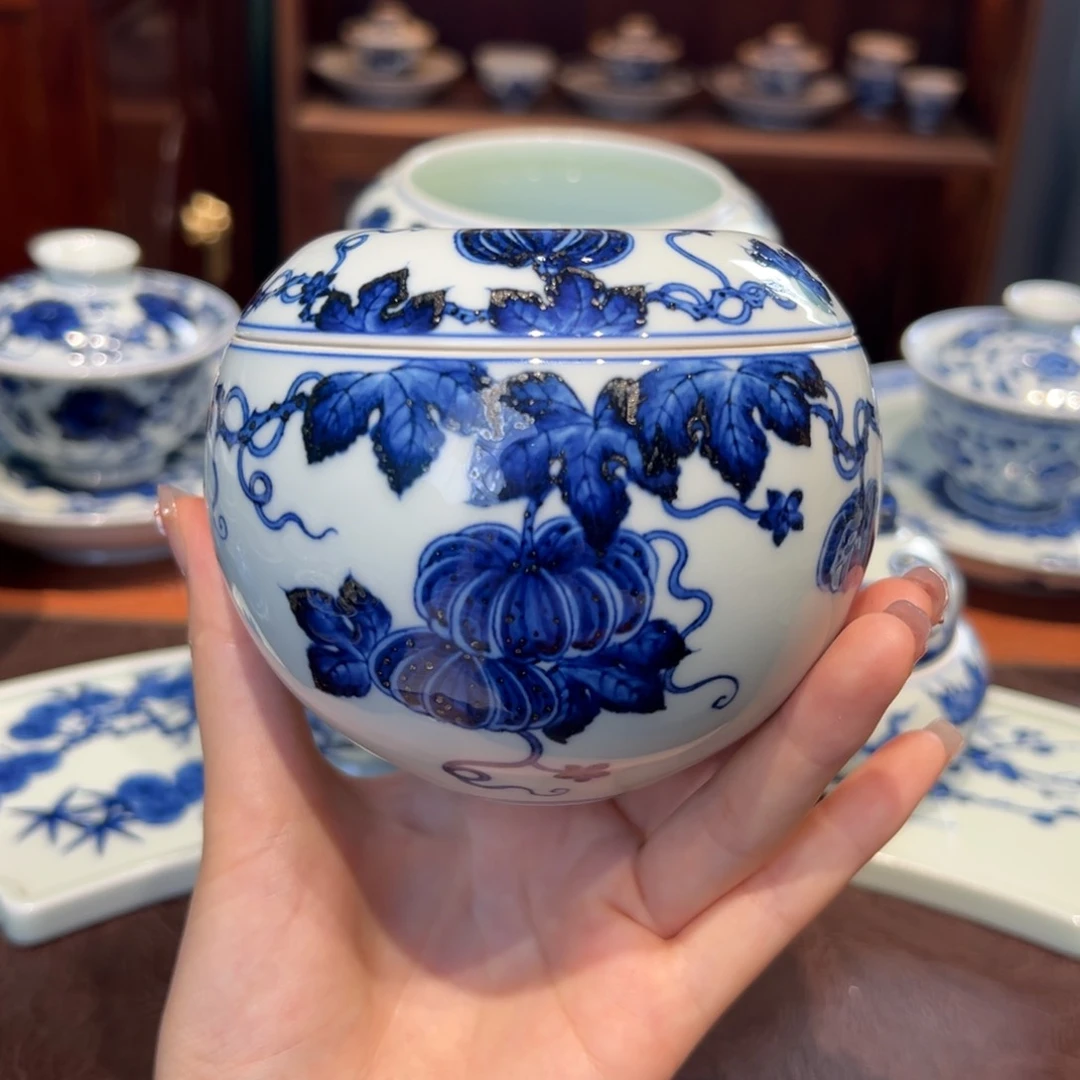 青花雯华堂手绘水洗