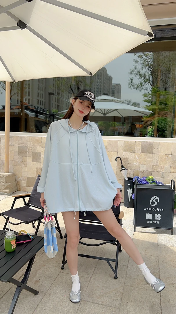 2025夏季宽松显瘦防晒衣胖mm可穿舒适外套女双擦肩设计款雪花棉