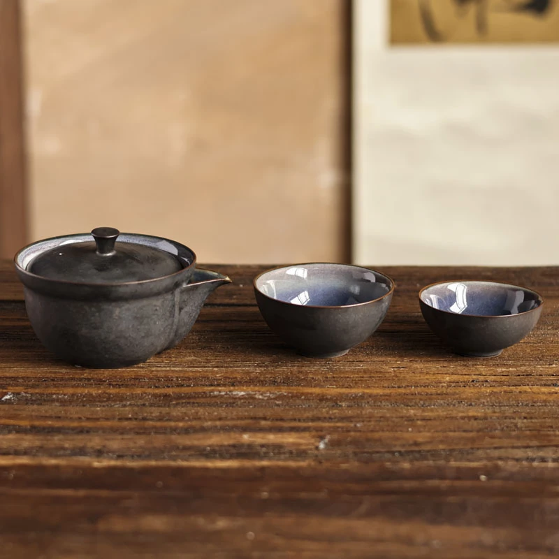 阿茶 金褐色-快客，壶120ml杯60ml小杯40ml零配（Q2641）