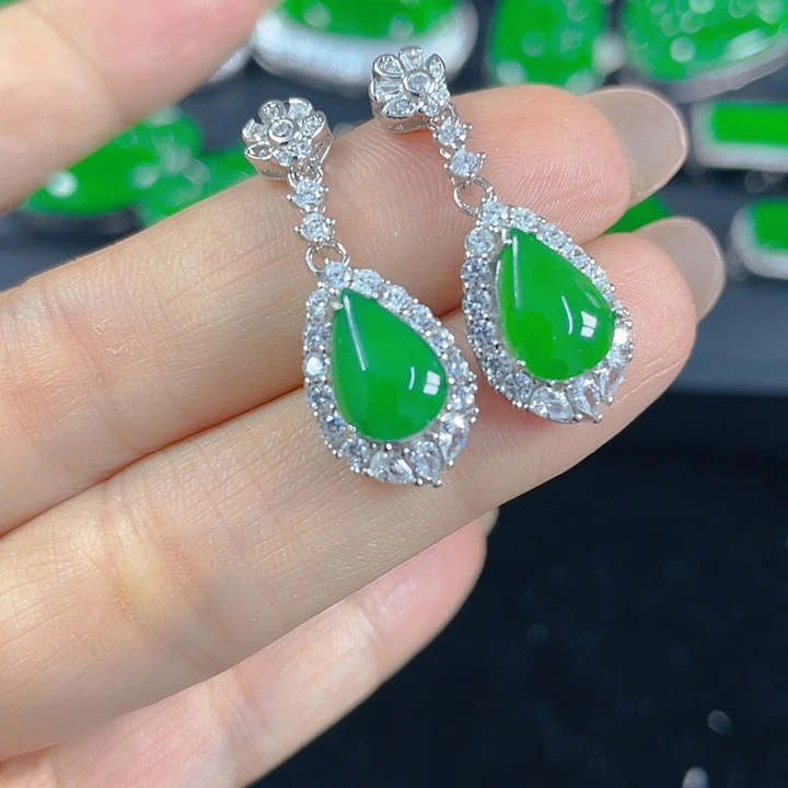 翡翠银S925镶嵌吊坠(不含链)