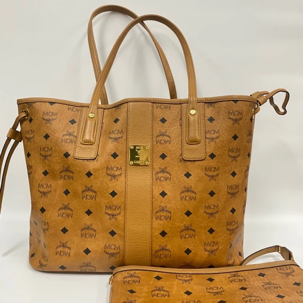 99新 MCM 99新 经典干邑色托特购物袋