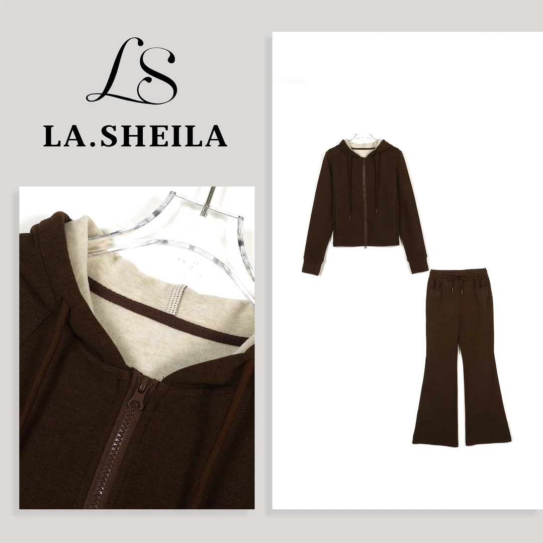 LA.Sheila 连帽拉链卫衣喇叭裤套装253-TZ/0925-3102230