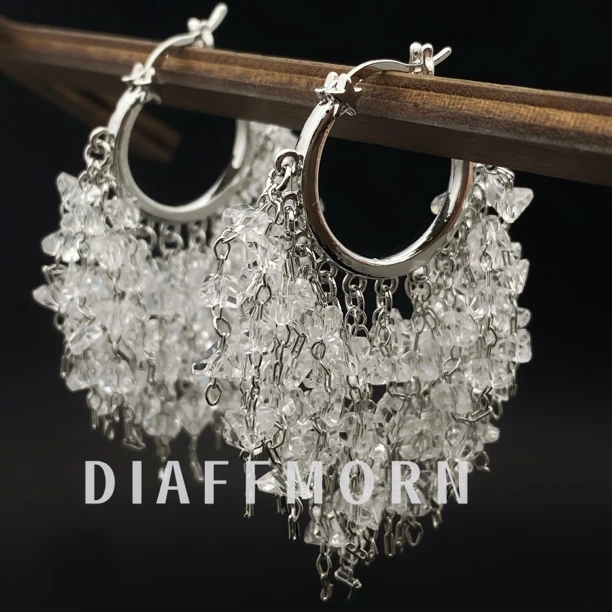 铜合金仿水晶耳饰 Y.M〖流沙〗超美超闪日韩耳饰耳环