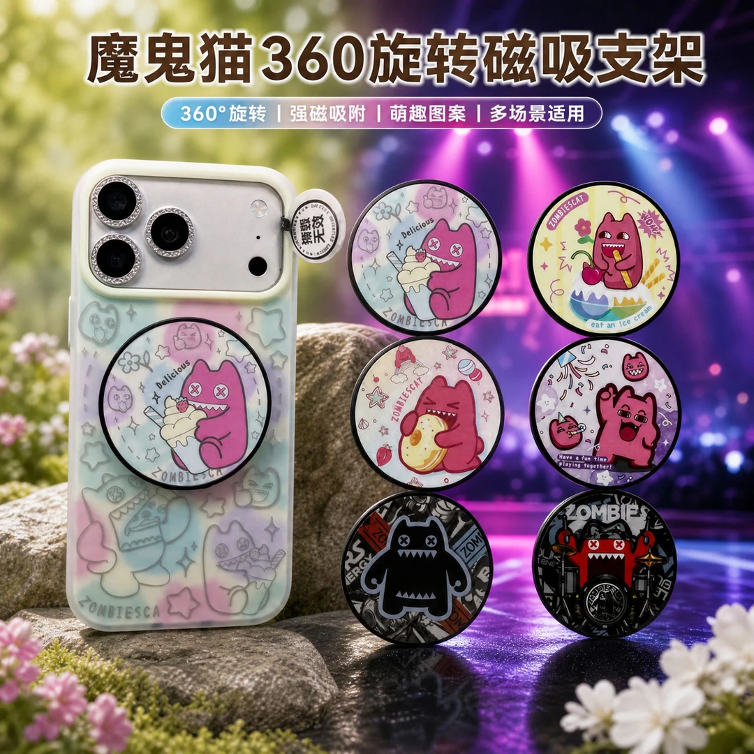 魔鬼猫磁吸支架可360度旋转