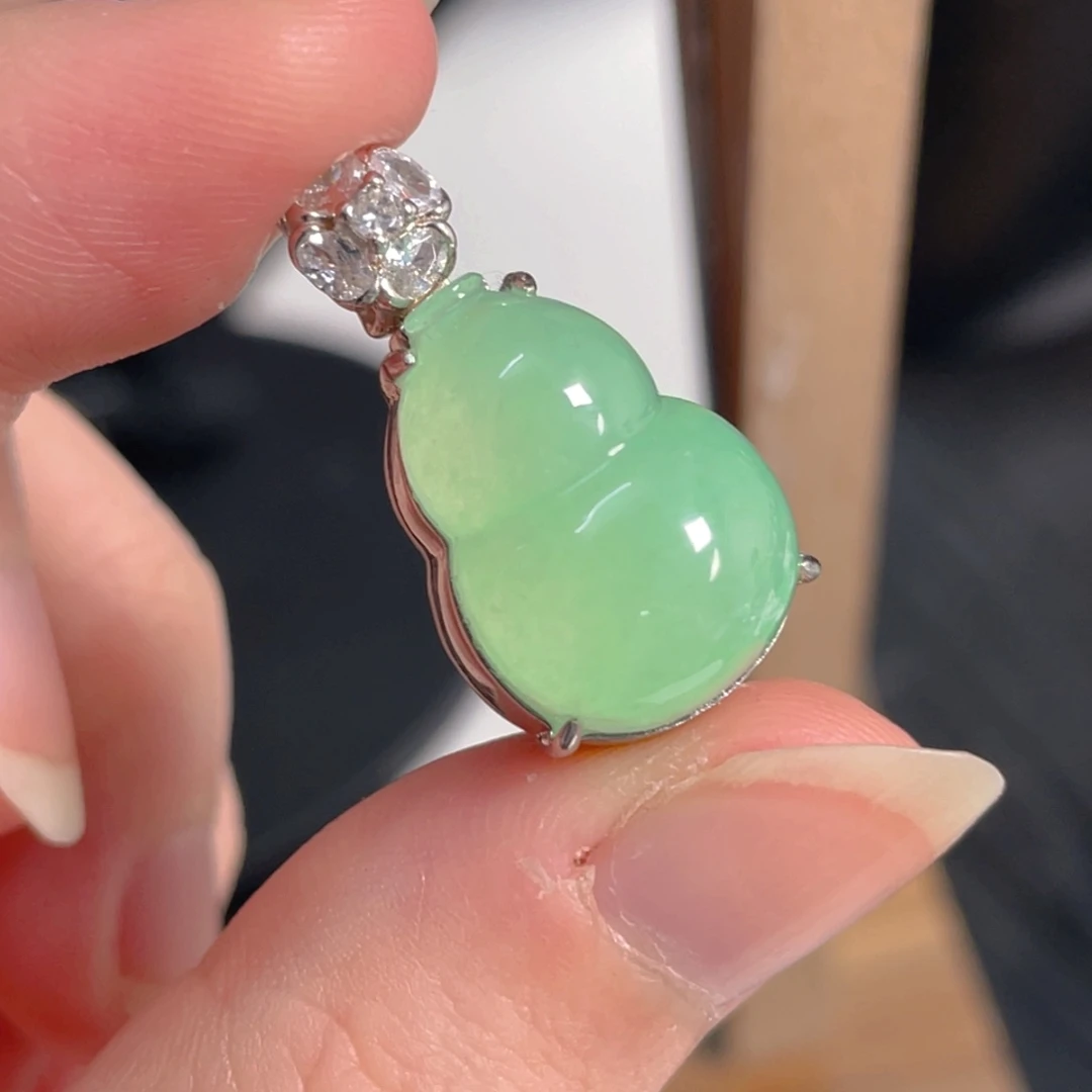 翡翠银S925镶嵌吊坠(不含链)