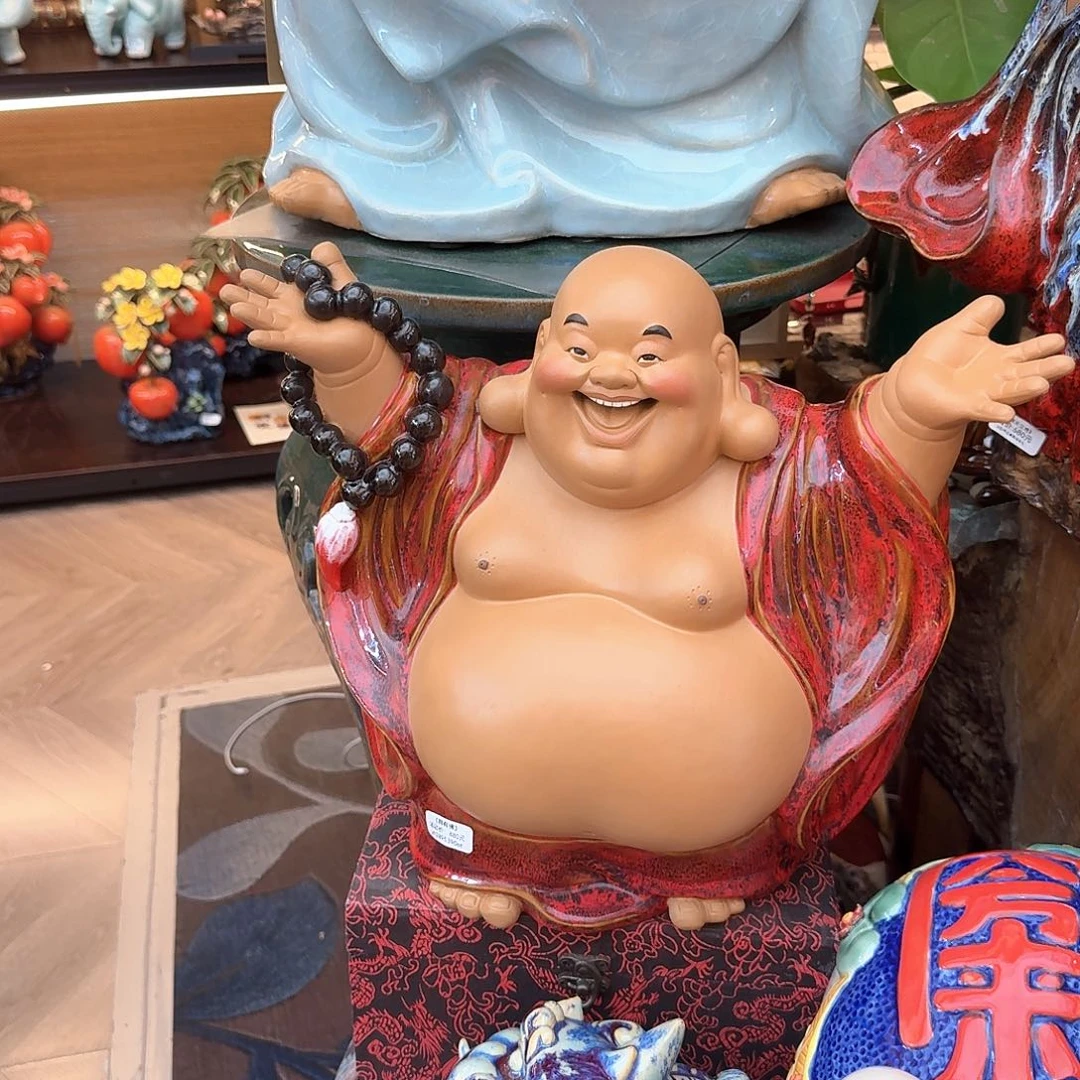 龙***人陶瓷笑佛精品40chang