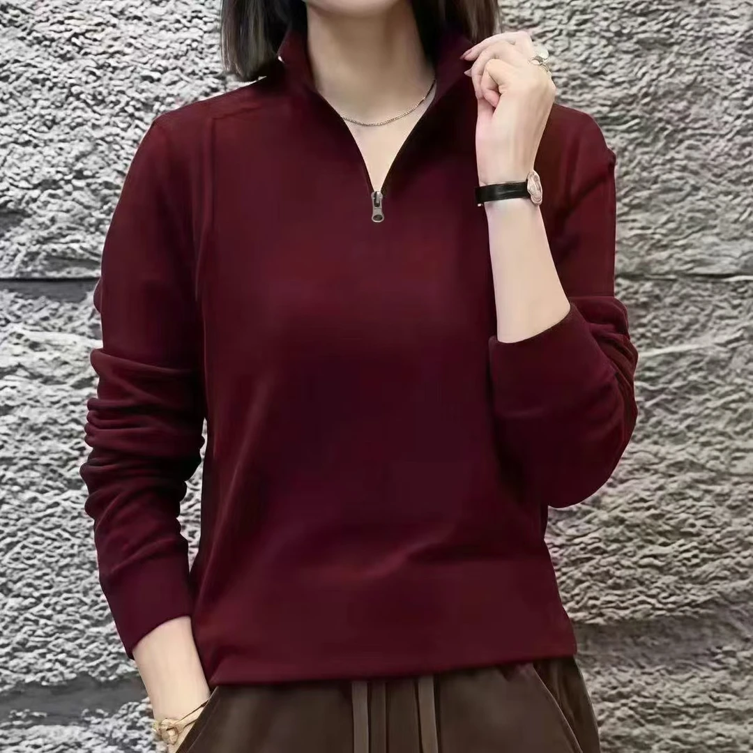 （静姐宠粉美拉德新款款德绒立领拉链卫衣女外穿百搭打底衫穿上衣