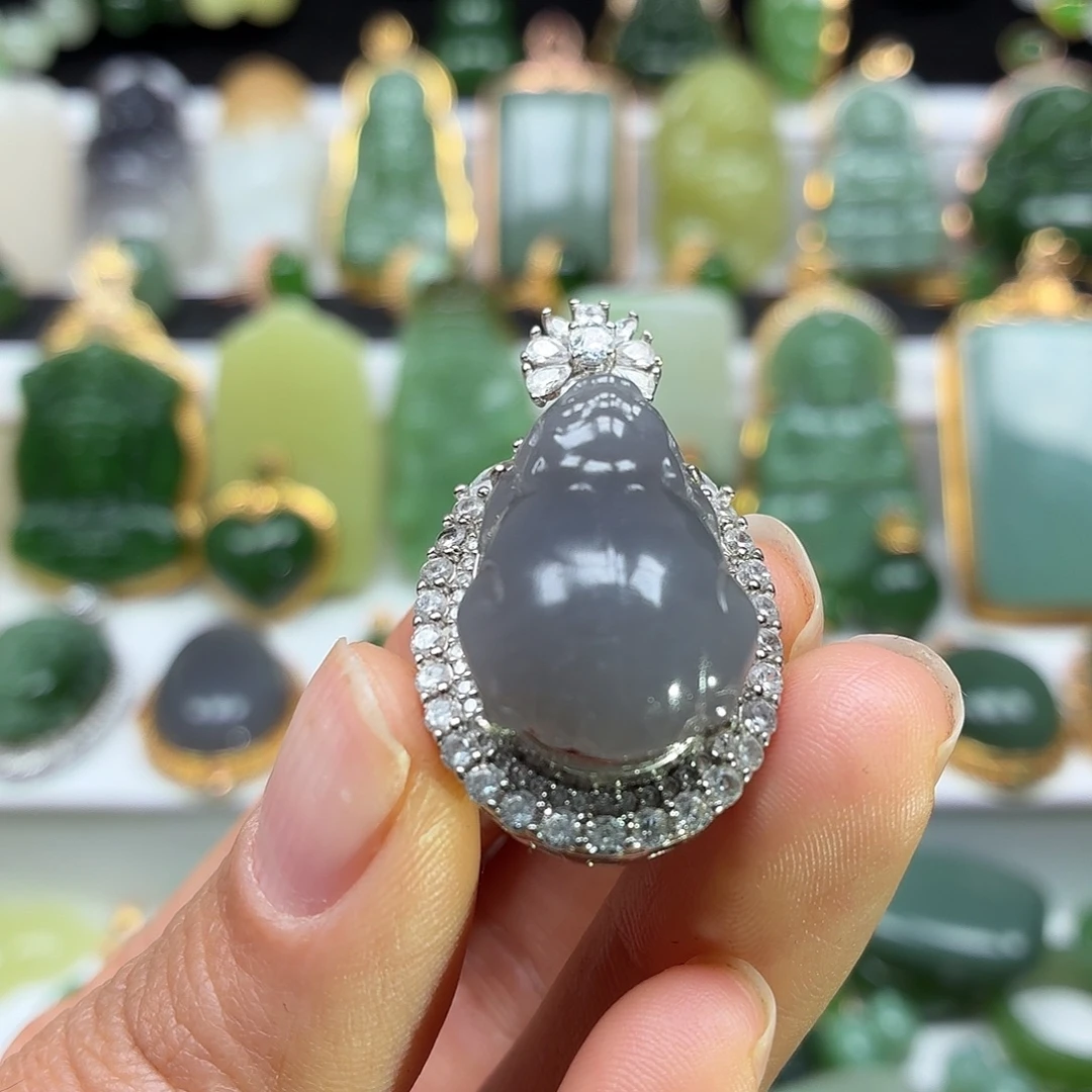 和田玉银S925镶嵌颈饰