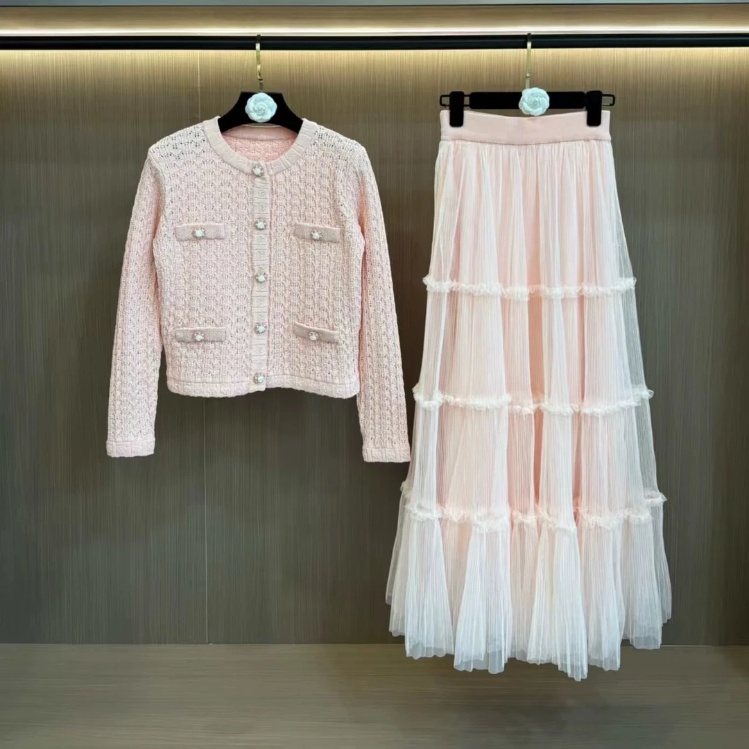 【婳霓】新中式小香风时尚百搭气质毛衣洋气针织连衣裙25286/25287