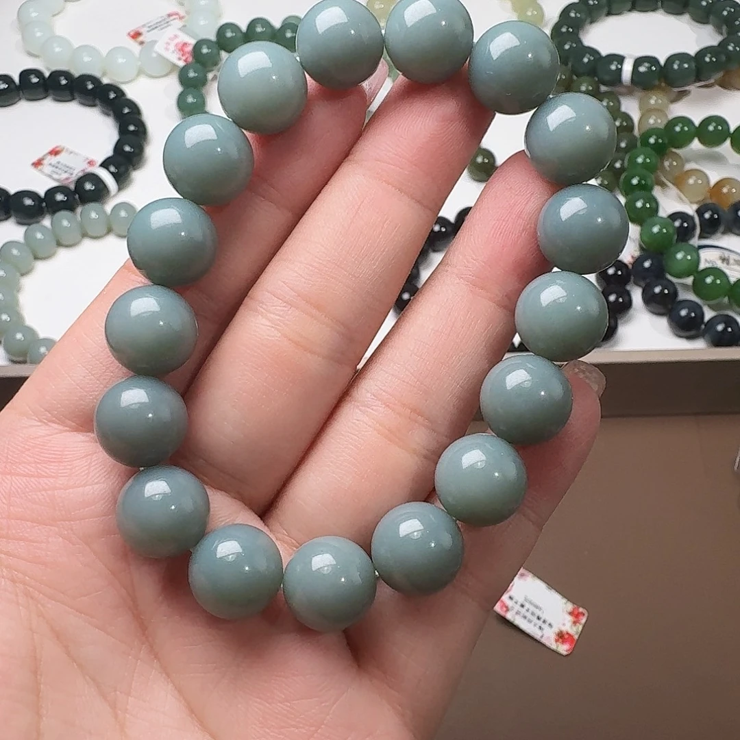 未镶嵌手链和田玉俄 瓷蓝特细12