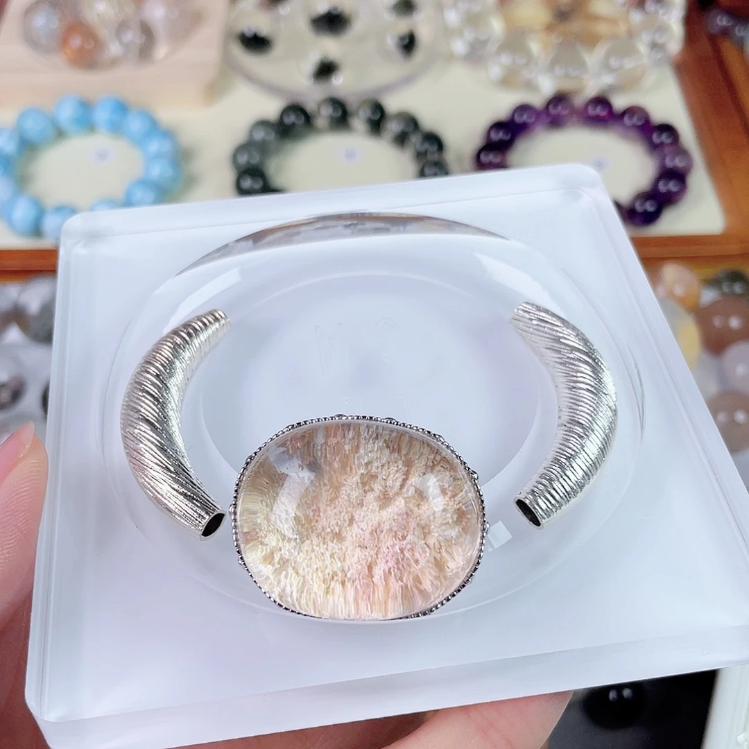 水晶手链银S925镶嵌紫*天然水晶定制