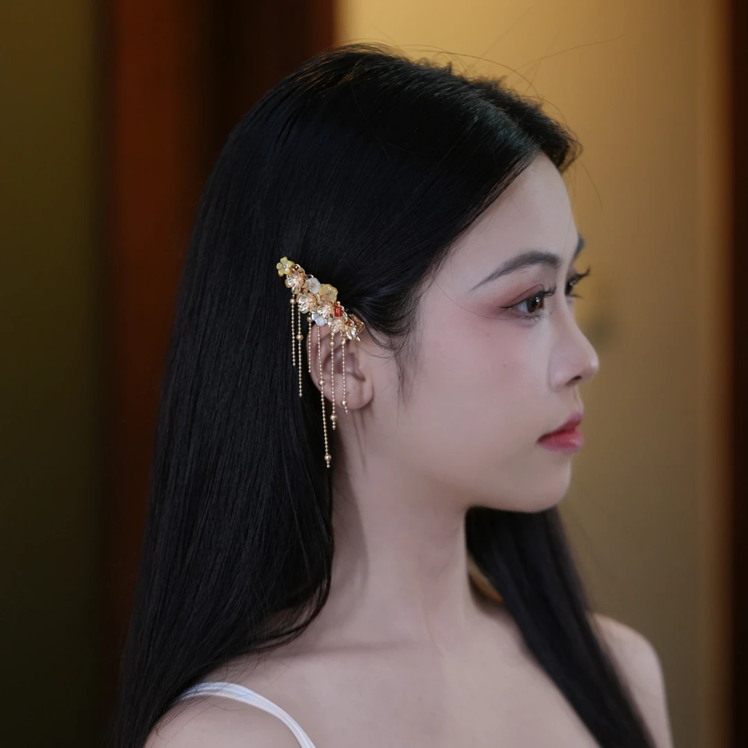 吾珥繁花系列边夹·WEFJ00018/新中式国风发夹纯手工制作