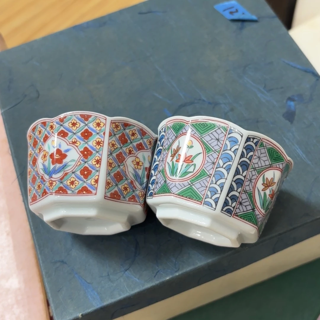 伊万里花口钵一对18