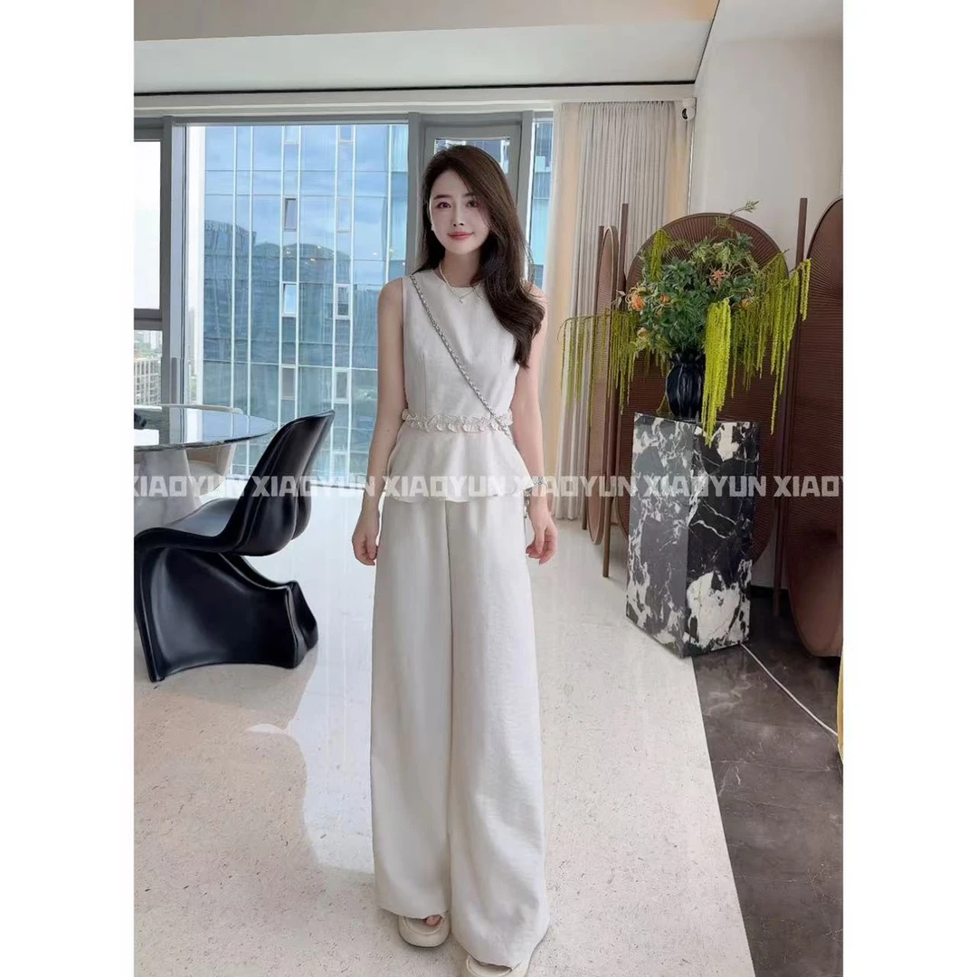 收腰花边套装 小允姐姐2025新款时尚气质高级收腰花边套装