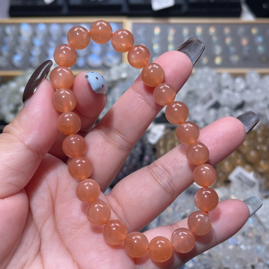 未镶嵌手链长石橙月光手链8.5mm+