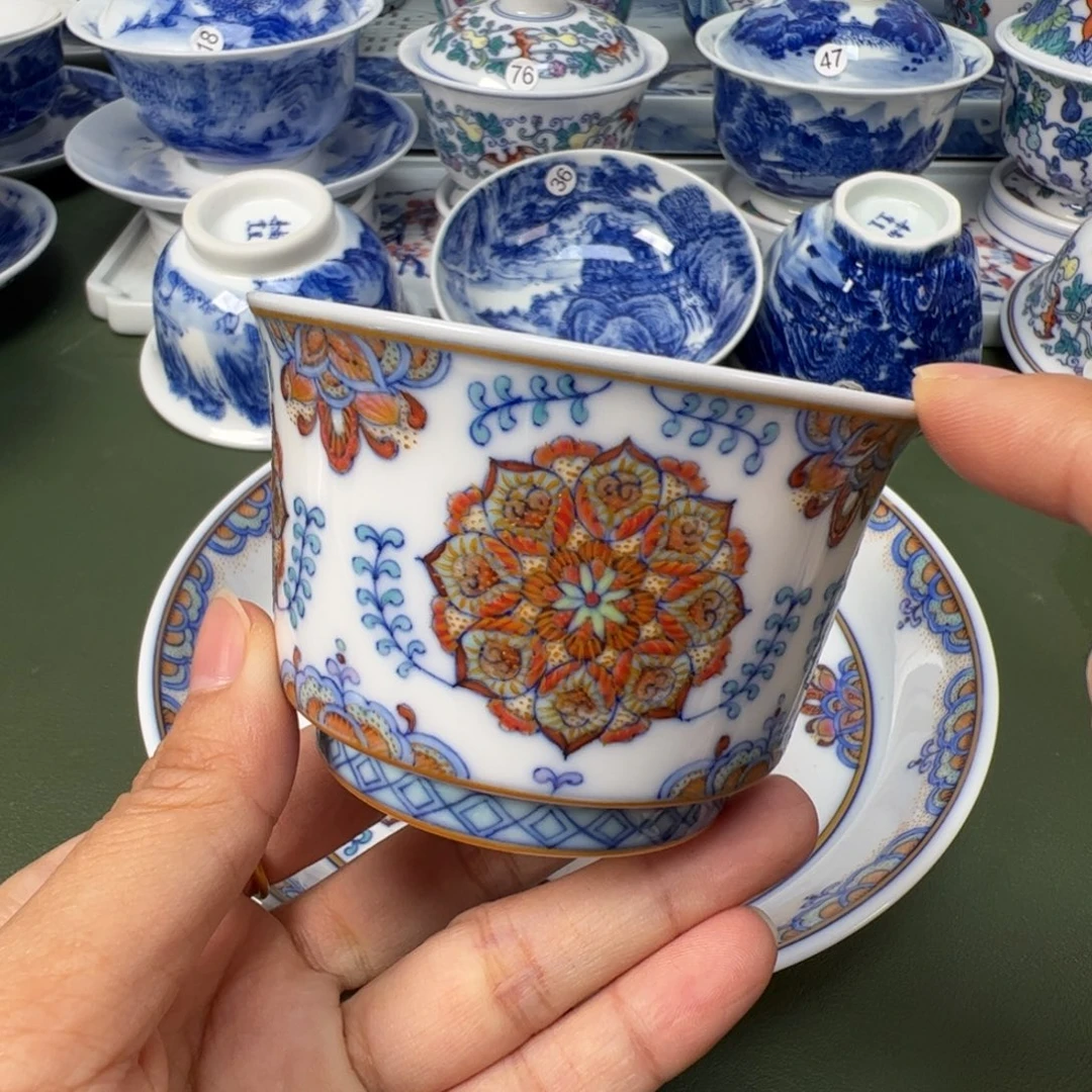陶瓷景德镇纯手工纯手绘茶具木木49