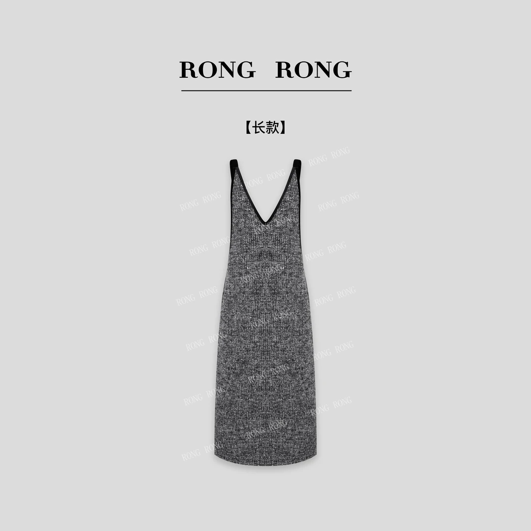 溶溶【银河星灿】RONGRONG  V领法式感叠穿显瘦气质背带裙ZFQ6L6553