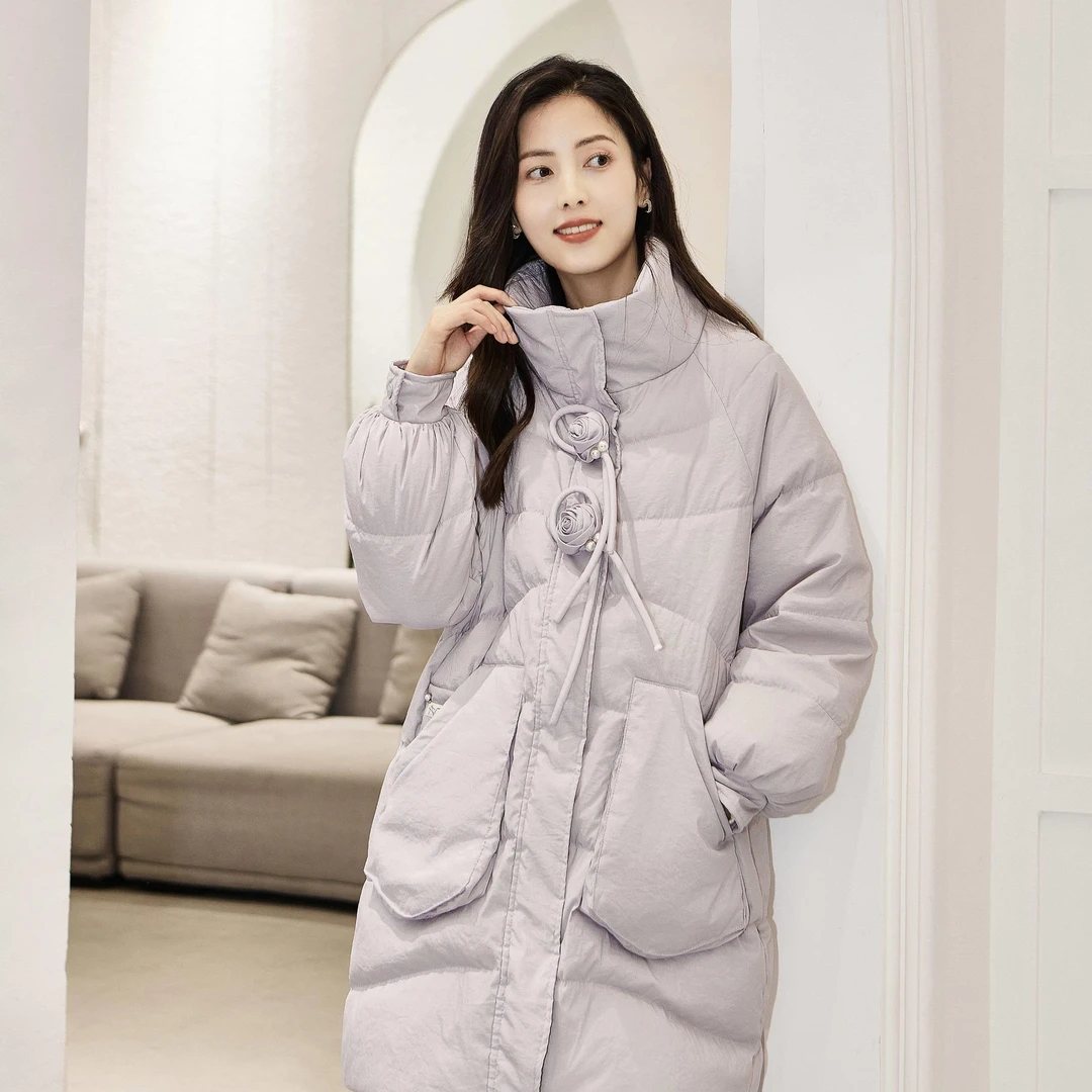【YANGSHANG】抽绳花朵简约外套冬日羽绒服  DG2188