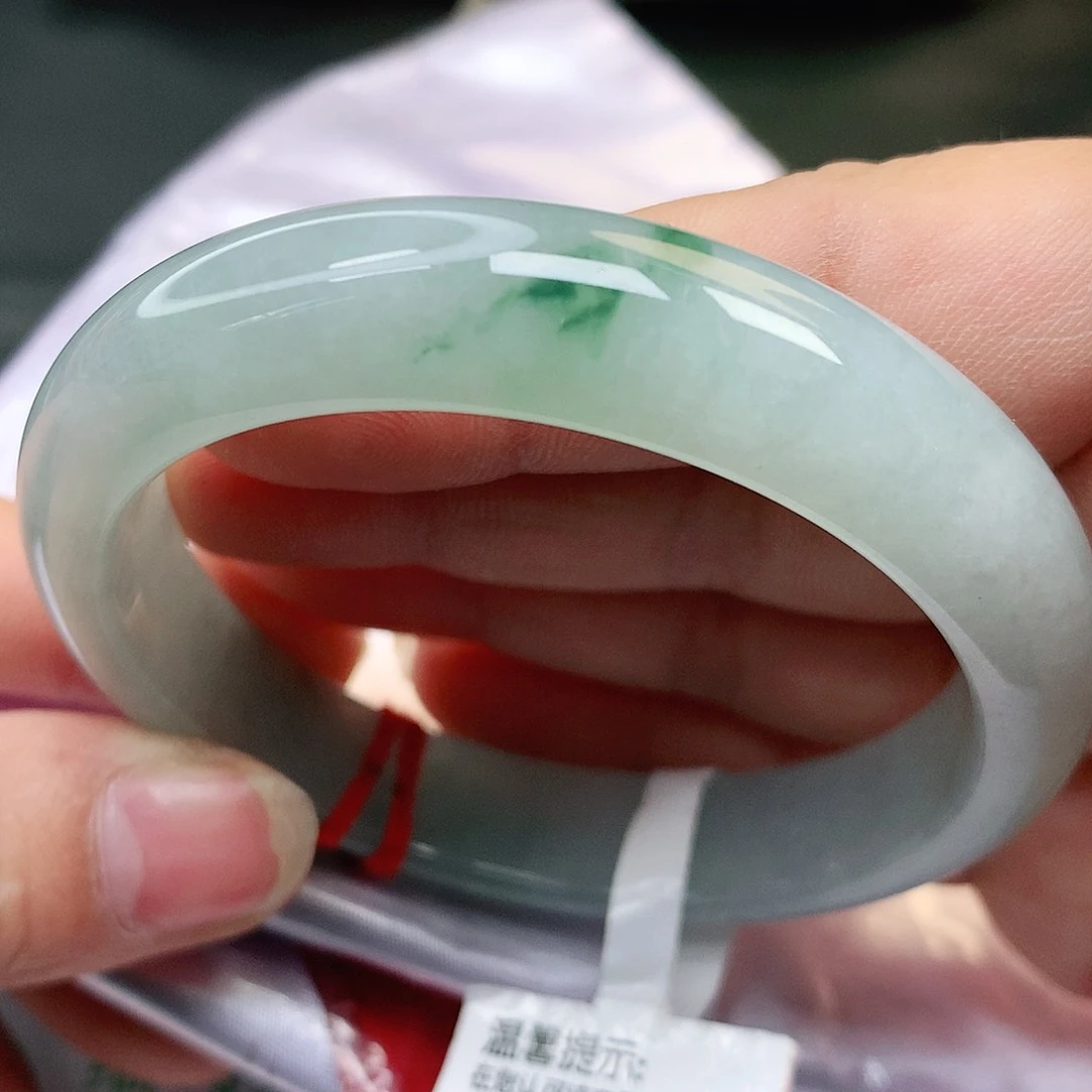 未镶嵌手镯翡翠纯天然A货翡翠飘蓝花220号