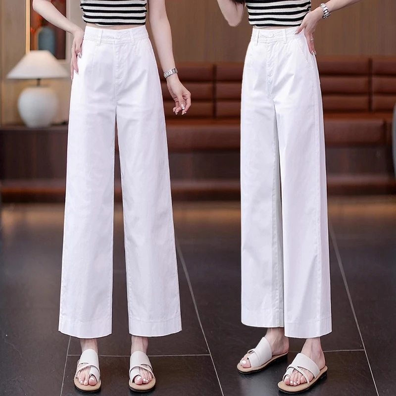 西装裤女夏季薄款2025新款洋气高腰宽松显瘦女装禅意仙气后妈裤