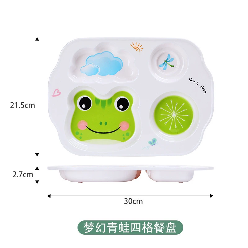 希尔儿童餐盘男女孩餐具可爱小兔子高颜值宝宝分格盘套餐密胺饭盘