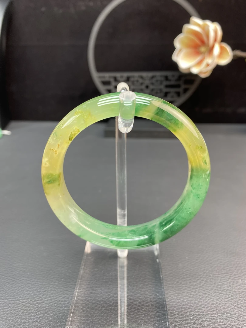 纯天然非洲翠手镯黄加绿