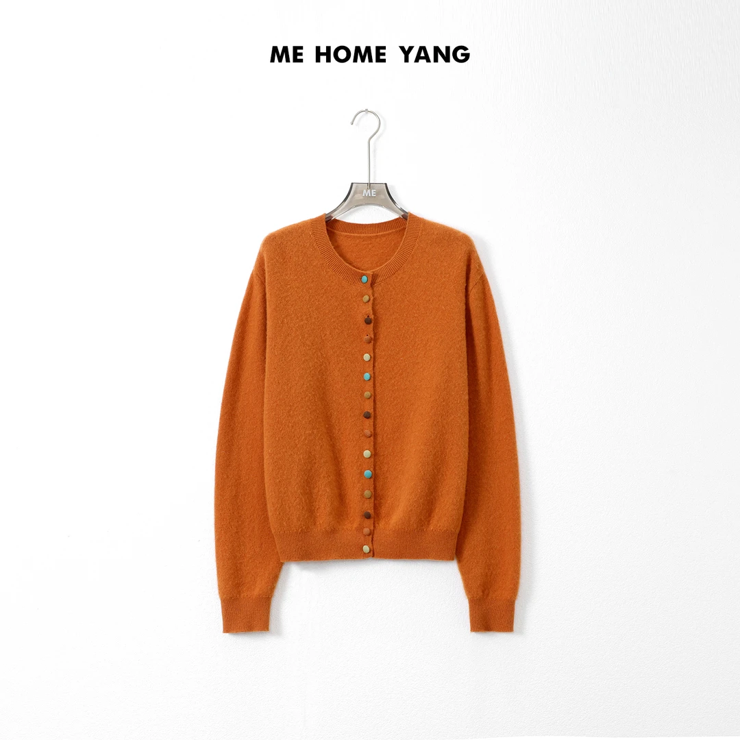 ME【南瓜酥】桑蚕丝绵羊毛兔毛混纺绒感轻奢女士针织毛衣MEQA2568