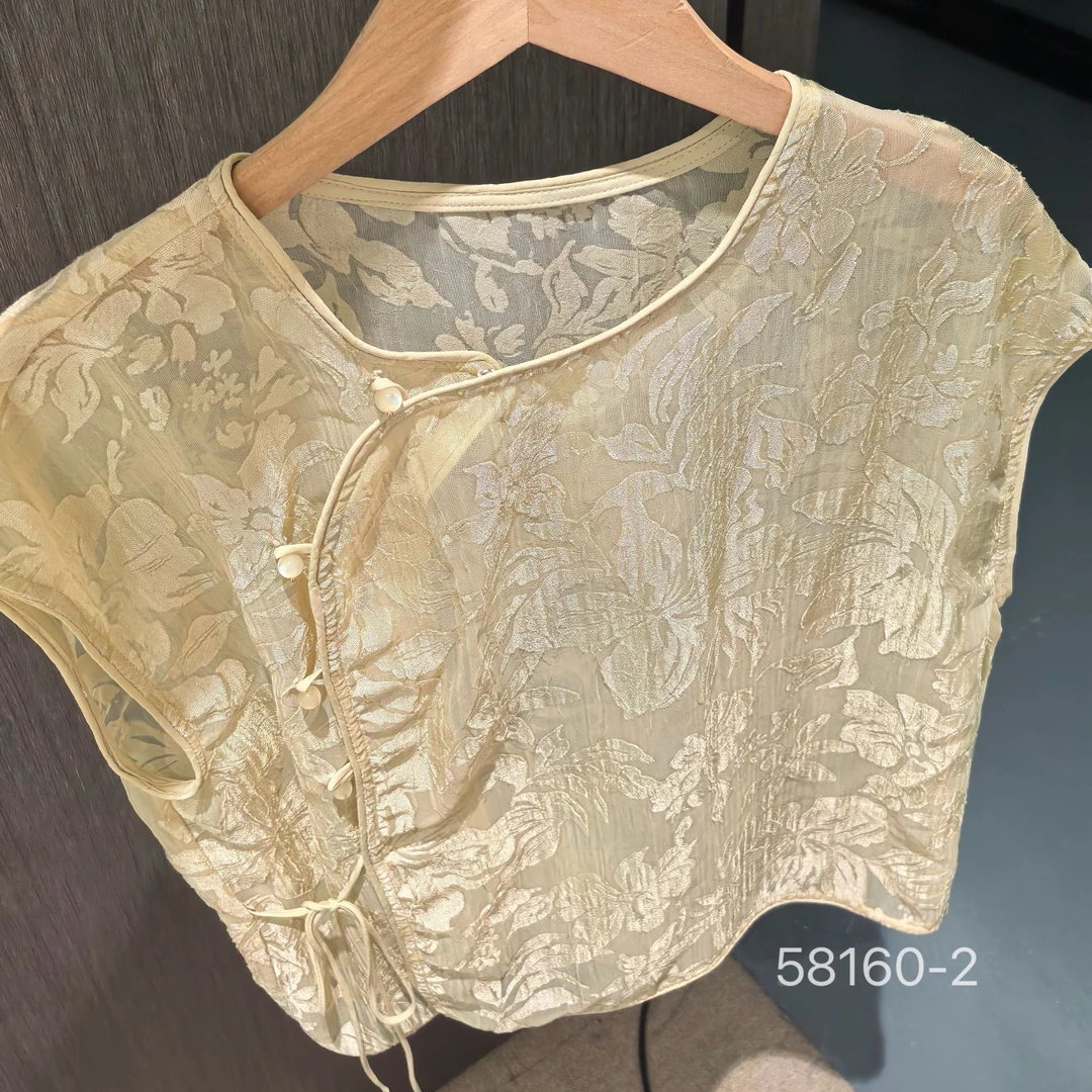 58160-2 WANGDAN  新款飞袖提花国风上衣