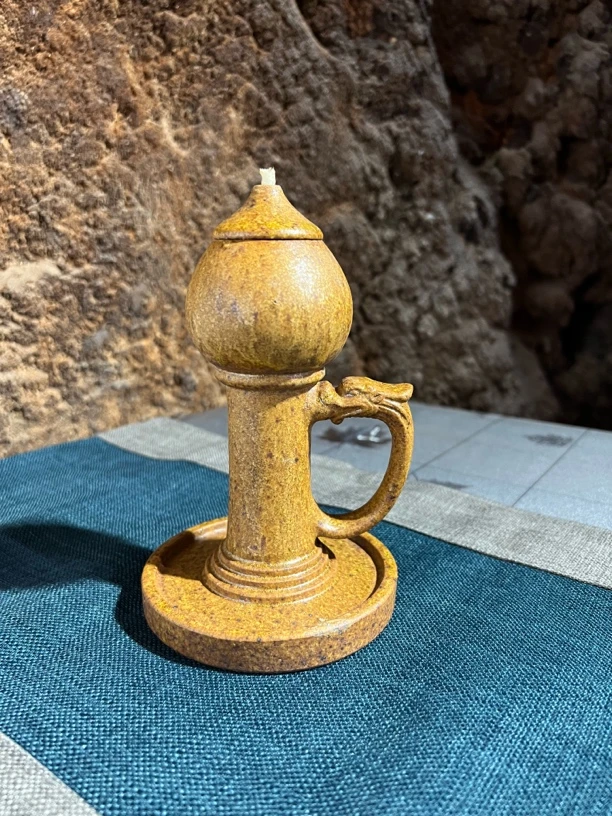 原谷烧纯手工拉坯高温粗瓷煤油灯