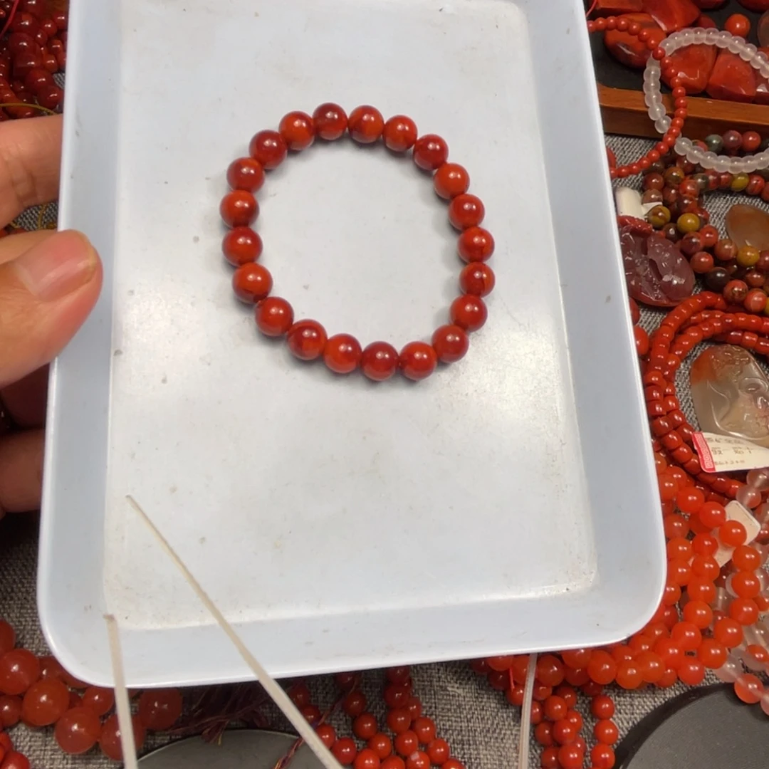 南红玛瑙未镶嵌南红两条