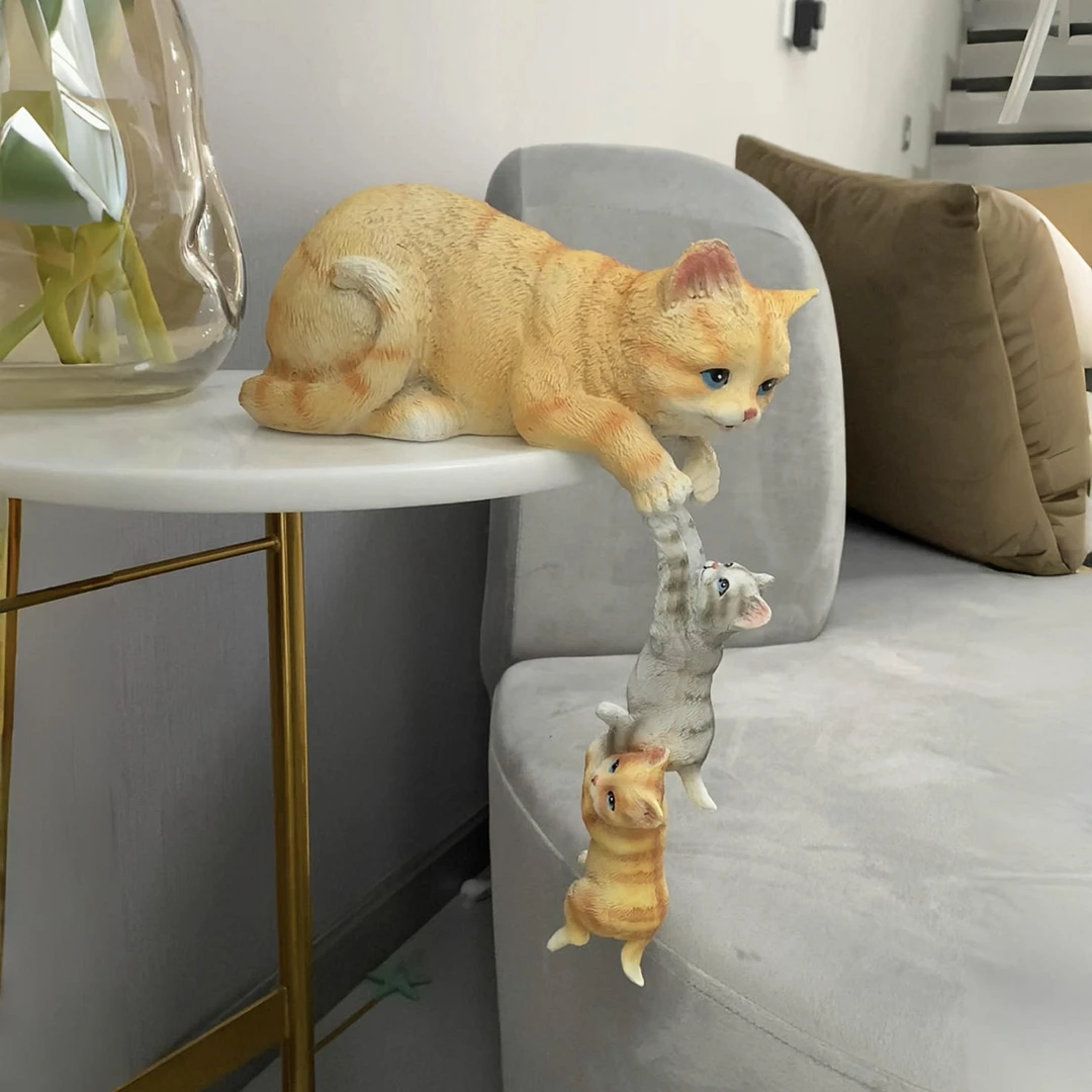 创意猫咪摆件配饰家居饰品房间个性装饰品彷真动物软装摆设礼物