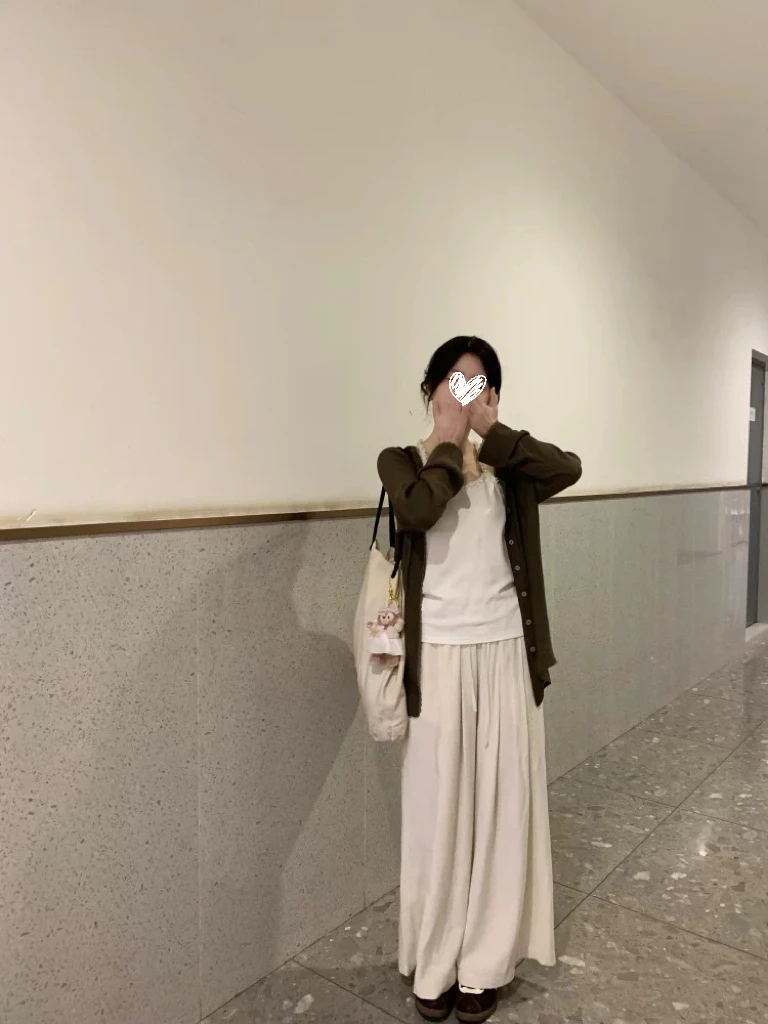 慵懒宽松防晒衣罩衫衬衫外套+百搭吊带+休闲拖地阔腿裤