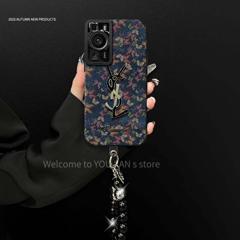 汇客凡品【华为P60/P60PRO】潮牌网红复古蝴蝶防摔手机壳女款