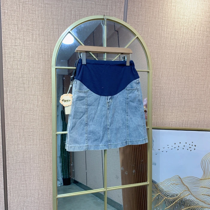 LL137孕妇蓝色短裙L90-120