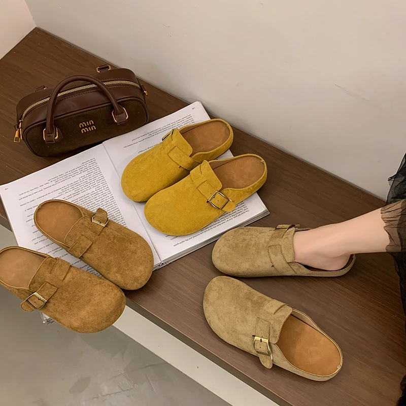 踩屎感包头半拖鞋女外穿软底穆勒鞋子女春季2025新款时尚勃肯半拖