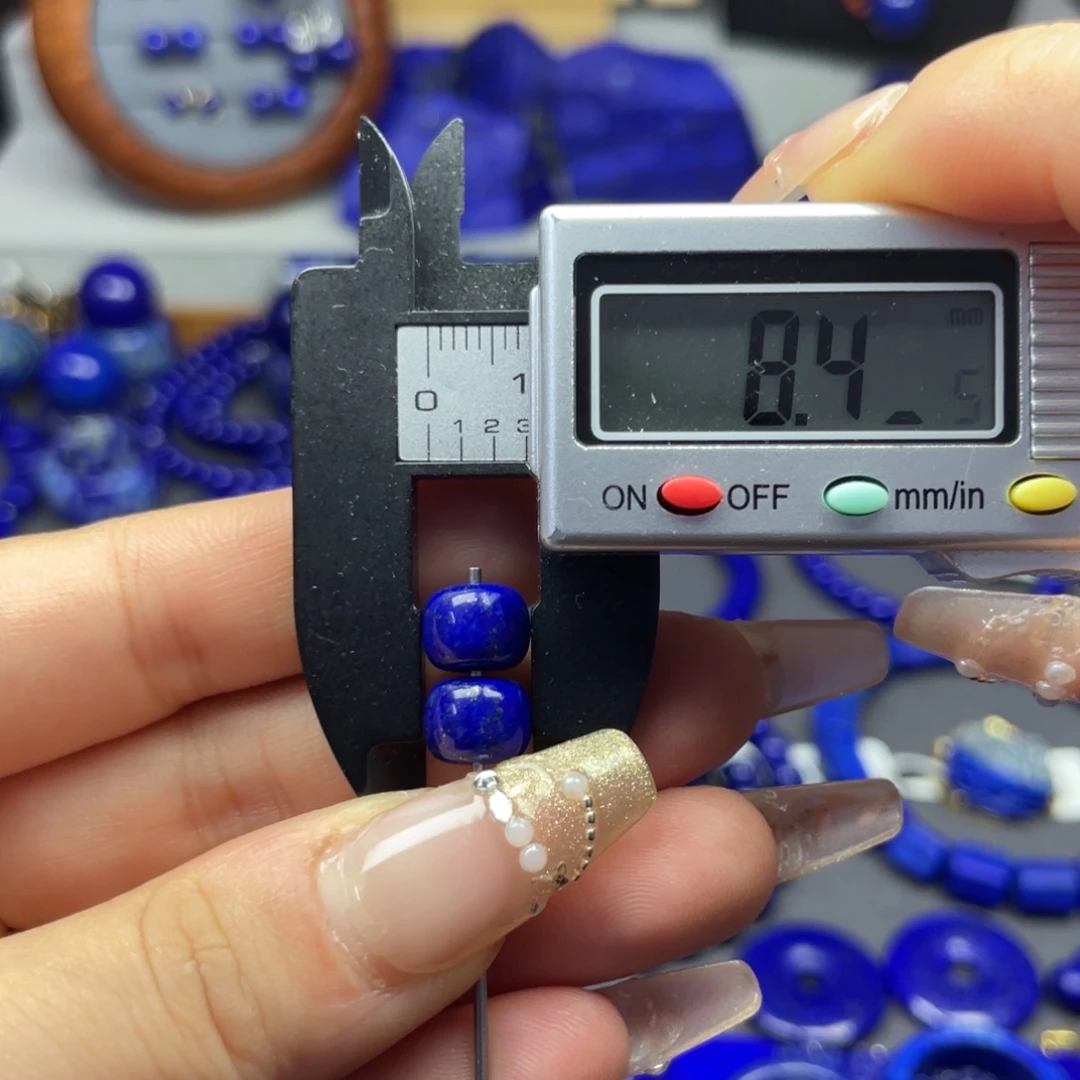 老***K青金石未镶嵌老型珠8+