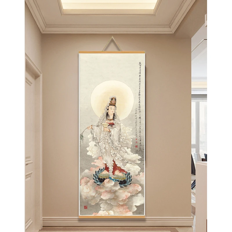 【33观音菩萨】60x150cm现代简约挂轴装饰画办公室家居装饰画