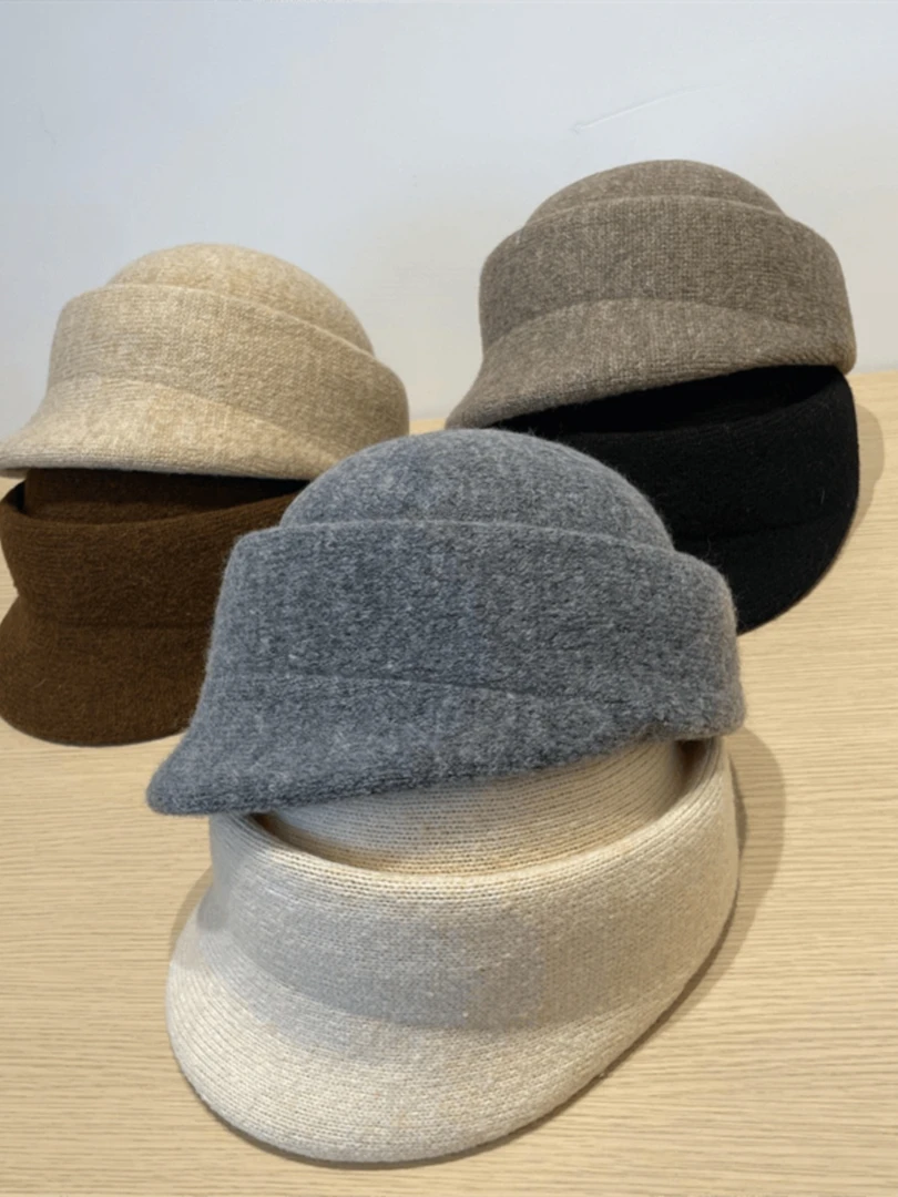 春秋新款复古马术帽女秋冬韩版日系百搭增高颅顶短檐鸭舌帽潮ins