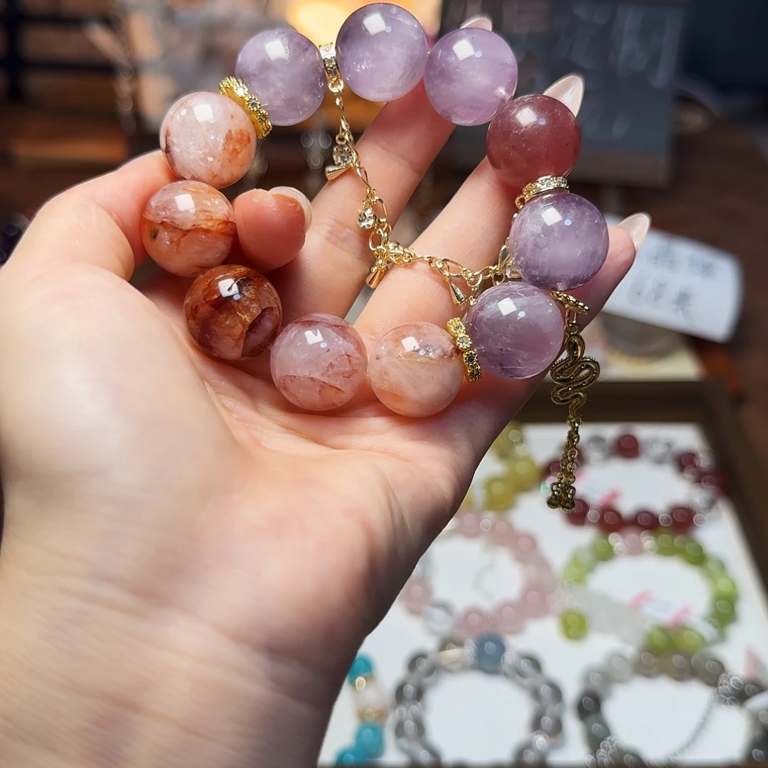 水晶手链合金差****六天然水晶大卡兔毛