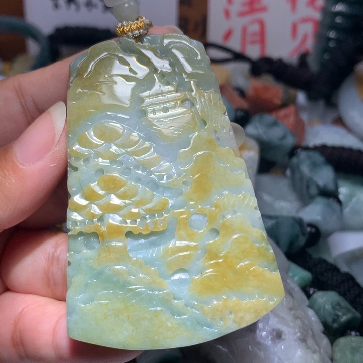 翡翠未镶嵌颈饰保真天然A货翡翠