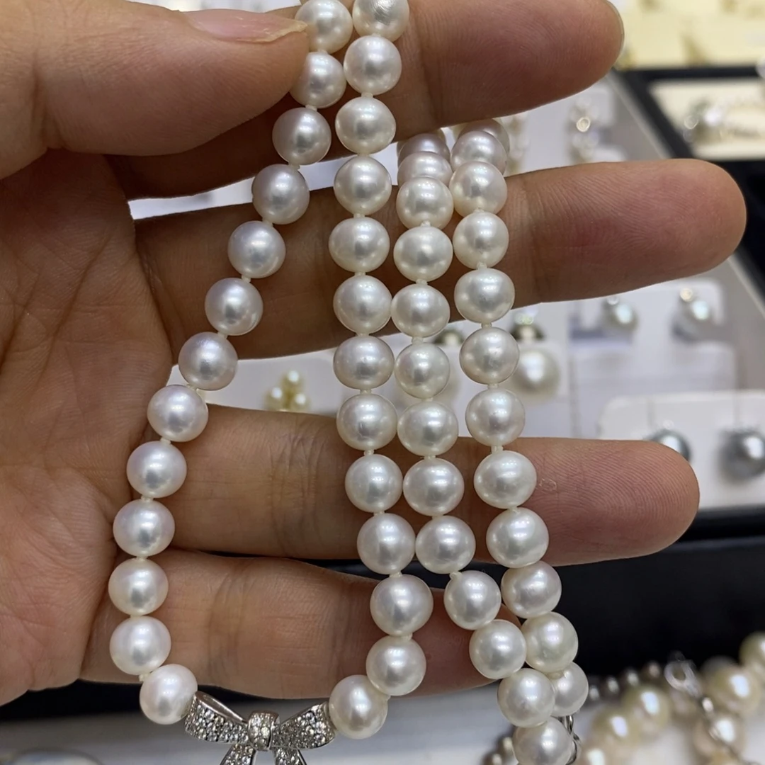 颈饰银S925镶嵌淡水珍珠