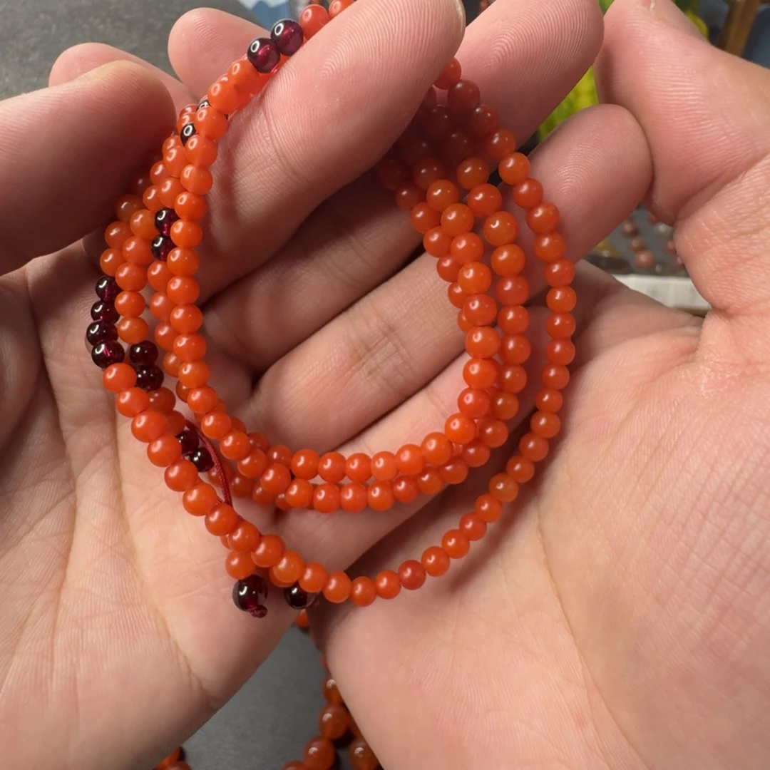 玛瑙/玉髓未镶嵌单圈卡4柿子红