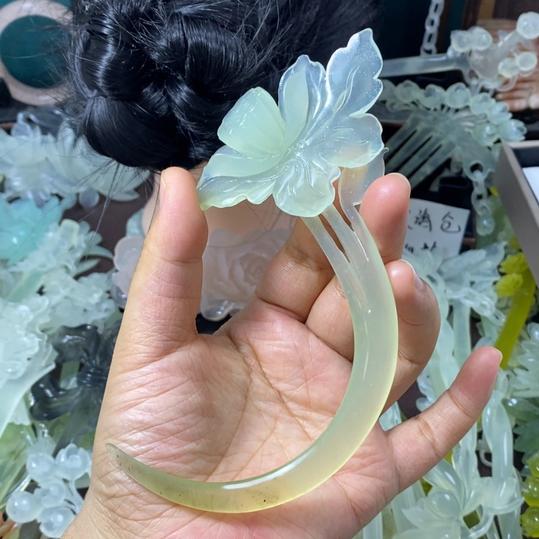 蛇纹石玉未镶嵌发饰