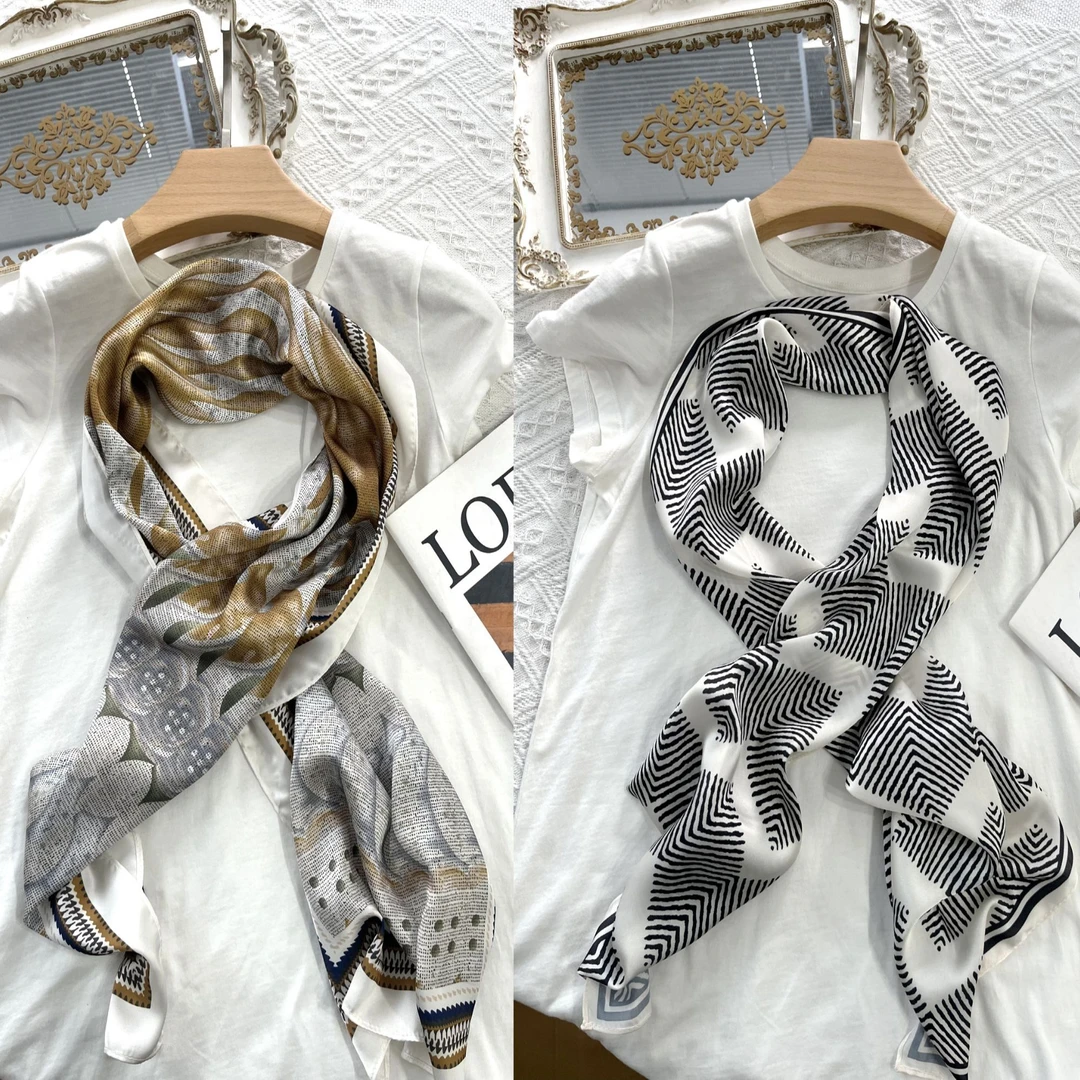 507 条纹薄款不起球民族风成人丝巾千鸟格韩版纯欲辣妹风