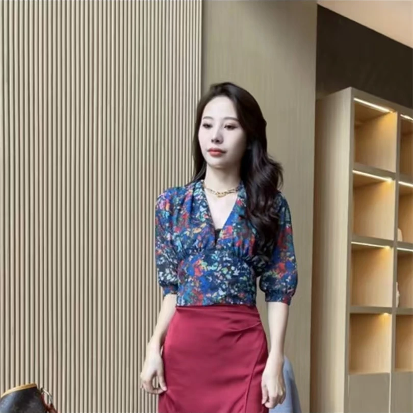 名媛小香风绑带气质显瘦上衣-0501