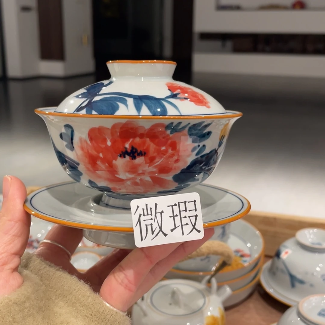 有瑕釉下彩纯手绘