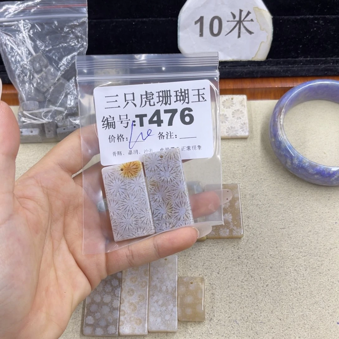 北***魚硅化珊瑚（珊瑚玉）h银S925镀金镶嵌