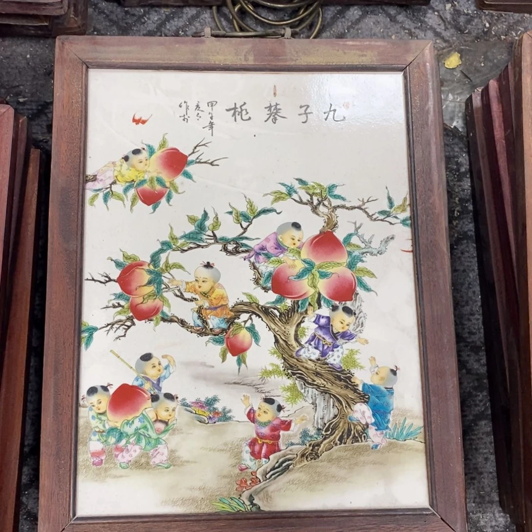 瓷片37*28*1景德镇瓷板画柴窑烧制