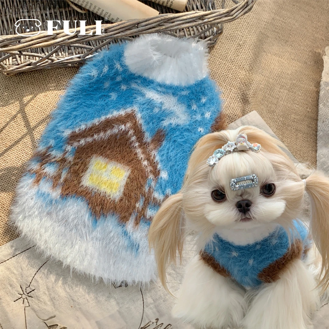 FULIPET「雪中小屋」.暖暖系列.西施犬马尔济斯比熊雪纳瑞宠物服装
